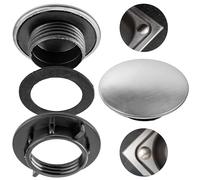 Copriforo per lavello, 1 pezzo, coperchio Ø 45 mm, filettatura Ø 27 x 10 mm, acciaio inox rosetta con guarnizione e dado, tappo per rubinetto, copriforo per dispenser di sapone, coprirubinetto