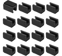 Coprigambe in plastica con imbottitura in feltro per ridurre l'attrito tra le gambe delle sedie e le superfici del pavimento (16 nero)