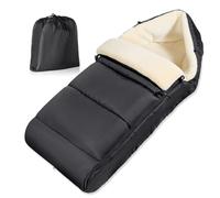 Coprigambe Passeggino Universale, Imperméable Sacco Termico Passegginopour avec Fermeture Éclair Réglable, Inverno Sacco Passeggino Invernale, Amovible, Tissu Cationique Chaud, Noir Classique