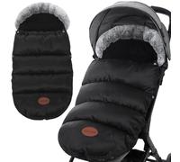 Coprigambe per passeggino Caldo foderato in pile addensato per l'inverno con collo in pelliccia e cerniera Borsa impermeabile per stamina, coperta da 35x14 pollici, copertura invernale, per dormire