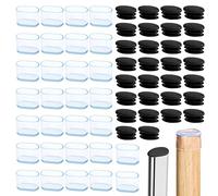Coprigambe Sedie Gommini per Sedie Quadrati Tappi Sedie Silicone Piedini Sedie Silicone per Sedia Scrivania 15 mm x 30 mm Gommini Sedie Silicone per Proteggere i Pavimenti da Graffi e Rumori (60 Pz)