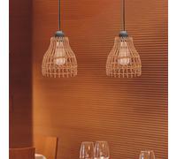 Coprilampada Intrecciato Paralume Rattan Artificiale Per Sospensione