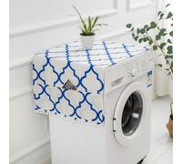 Coprilavatrice con 6 Tasche Portaoggetti Tappetino Protezione Superiore per Lavatrice Asciugatrice, Antiscivolo Antipolvere Per Lavanderia, Cucina Frigorifero Microonde Multiuso