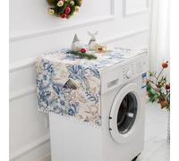 Coprilavatrice con 6 Tasche Portaoggetti Tappetino Protezione Superiore per Lavatrice Asciugatrice, Antiscivolo Antipolvere Per Lavanderia, Cucina Frigorifero Microonde Multiuso