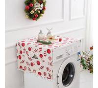 Coprilavatrice con 6 Tasche Portaoggetti Tappetino Protezione Superiore per Lavatrice Asciugatrice, Antiscivolo Antipolvere Per Lavanderia, Cucina Frigorifero Microonde Multiuso