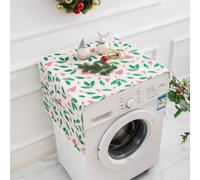 Coprilavatrice con 6 Tasche Portaoggetti Tappetino Protezione Superiore per Lavatrice Asciugatrice, Antiscivolo Antipolvere Per Lavanderia, Cucina Frigorifero Microonde Multiuso