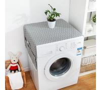 Coprilavatrice con 6 Tasche Portaoggetti Tappetino Protezione Superiore per Lavatrice Asciugatrice, Antiscivolo Antipolvere Per Lavanderia, Cucina Frigorifero Microonde Multiuso