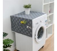 Coprilavatrice con 6 Tasche Portaoggetti Tappetino Protezione Superiore per Lavatrice & Asciugatrice Per Lavanderia Cucina Ideale per Famiglie