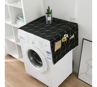 Coprilavatrice con 6 Tasche Portaoggetti Tappetino Protezione Superiore per Lavatrice & Asciugatrice Per Lavanderia Cucina Ideale per Famiglie