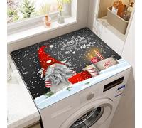 Coprilavatrice Tappetino Per Lavatrice E Asciugatrice Motivo Decorazione Natalizia 3D,Antiscivolo Asciugatura Rapida,Morbido E Ritagliabile Copri Lavatrice Per Frigorifero,Cucina (Nero,40 x50 cm)