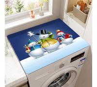 Coprilavatrice Tappetino Per Lavatrice E Asciugatrice Motivo Decorazione Natalizia 3D,Antiscivolo Asciugatura Rapida,Morbido E Ritagliabile Copri Lavatrice Per Frigorifero,Cucina (Blu,50 x50 cm)