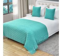 Copriletti, Runner da letto e cuscini coordinati Sciarpa dell'hotel Cuscino Decorazione Jacquard Frange Copridivano for sedie for la casa Decorativo for camera letto)(Green,130*230cm for 150cm bed)