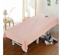Coprilettino da Massaggio con Foro, Lenzuola per Salone di Bellezza, Lavabile Puro Cotone Fisioterapia Centro Termale Biancheria da Letto, Traspirante Delicato Sulla Pelle(Rosa,120 x 220 CM)