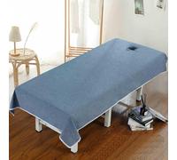 Coprilettino da Massaggio con Foro, Lenzuola per Salone di Bellezza, Lavabile Puro Cotone Fisioterapia Centro Termale Biancheria da Letto, Traspirante Delicato Sulla Pelle(Blu,100 x 210 CM)