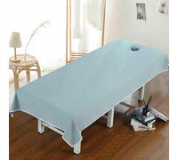 Coprilettino da Massaggio con Foro, Lenzuola per Salone di Bellezza, Lavabile Puro Cotone Fisioterapia Centro Termale Biancheria da Letto, Traspirante Delicato Sulla Pelle(Light blue,120 x 220 CM)