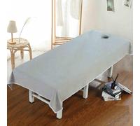 Coprilettino da Massaggio con Foro, Lenzuola per Salone di Bellezza, Lavabile Puro Cotone Fisioterapia Centro Termale Biancheria da Letto, Traspirante Delicato Sulla Pelle(Grigio,100 x 210 CM)