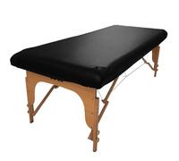 Coprilettino da massaggio, Lenzuolo in pelle PU con cinghia elastica, Coprilettino da massaggio facile da pulire e lavabile in lavatrice per spa, salone, uso domestico (71x28 pollici), Nero