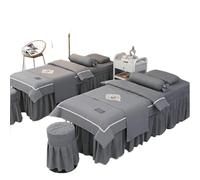 coprilettino estetica 4 pezzi set di biancheria da letto for salone bellezza for massaggi spa copripiumino copri lenzuolo sgabello federa(02,80x190cm)