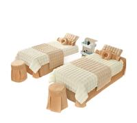 coprilettino estetica Copriletto morbido for massaggi, spa, salone di bellezza, set da 4 pezzi(Bubble white camel,190x80cm)