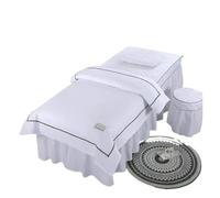 coprilettino estetica Set di 4 copriletti for letto, trapunte, federe e copripiumini for massaggi spa, delicati sulla pelle(White,180X60)