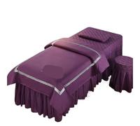 coprilettino estetica Set di 4 copriletti for salone bellezza, for massaggi e spa, federa, sgabello biancheria da letto(PURPLE,185x70)