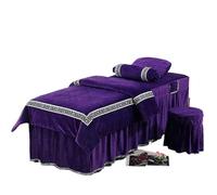 coprilettino estetica Set di biancheria da letto for salone bellezza, 4 pezzi, lenzuola spesse, copriletto, massaggio e spa(06,FLAT BED SHEET_70X185CM)