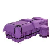 coprilettino estetica Set di biancheria da letto for salone bellezza con farfalle, 4 pezzi, for massaggi, spa, copriletto completo(PURPLE,190x70)