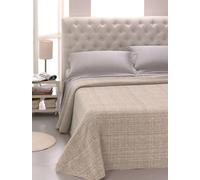 Copriletto 1 Piazza e Mezzo in Jacquard Tinto Filo Cober Ibiziano Beige