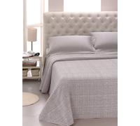 Copriletto 1 Piazza e Mezzo in Jacquard Tinto Filo Cober Ibiziano Grigio Perla