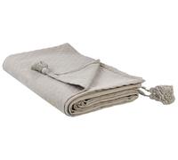 Copriletto con frange Cotone decorativo 150 x 200 cm Tortora Lindula