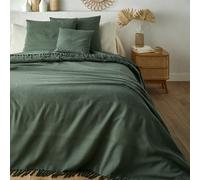 Copriletto con frange cotone, Nedo Verde 180 x 230 cm