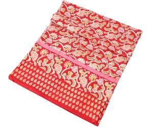 Copriletto con Stampa a Blocchi, Copriletto per Divano Letto, Applique Fatte a Mano, Sciarpa da Parete - Design 16, Rosso, Cotone, Dimensioni: Singolo 150x200 cm, Copriletti con Stampa a Blocchi