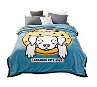 Copriletto Coperta Raschel Super Morbida ad Alta Densità Letto/Divano/Auto/Viaggio/Campeggio, Facile da Trasportare,Scelte Multiple,Caldo e Confortevole (Cane Blu, 180x200 cm)