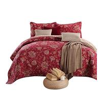 Copriletto Copriletti Trapuntato Multiuso Matrimoniale In Cotone Stile Country Bedspread 230X250Cm Con 2 Federe 50X70Cm Trapunta Estiva Fresca Lavabile,A