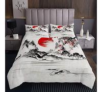 copriletto copriletto giapponese Ukiyoe decorazione per bambini ragazzi e ragazze Hokusai set di trapunta per pittura a inchiostro stile esotico giapponese 2 pezzi170X230cm