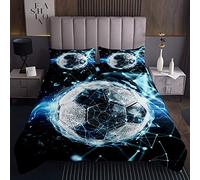 copriletto copriletto trapuntato con linee geometriche per bambini ragazzi galassia Universo set di trapunta 3D pallone da calcio collezione 2 pezzi per letto 170X230cm