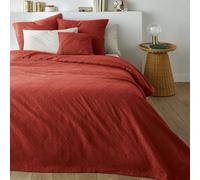 Copriletto cotone jacquard, Indo Rosso 180 x 250 cm