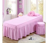 Copriletto da Massaggio con Foro per Il Viso, Coprilenzuolo Lavabile Copriletto da Massaggio di Bellezza Copriletto Spa con Gonna Avvolgente A Tutto Tondo per Lettino da Ma, Cute Pink, 70 * 190cm