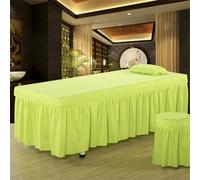 Copriletto da Massaggio con Foro per Il Viso, Coprilenzuolo Lavabile Copriletto da Massaggio di Bellezza Copriletto Spa con Gonna Avvolgente A Tutto Tondo per Lettino da Ma, Fruit Green, 70 * 185cm