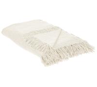 Copriletto decorativo con frange in cotone 200 x 220 cm Bianco Sporco Yerbent