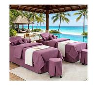 Copriletto di bellezza 4 pezzi Set di biancheria da letto per salone di bellezza Lenzuola spesse Lenzuola Copriletto Fumigazione Massaggio Spa Federa Set co Viola Square bedside 185*80cm(72.8*31.5in）