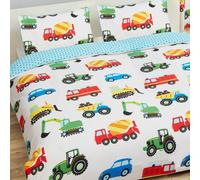 Camion E Trasporto Set Copripiumino Doppio Trattori Auto Nuovo Reversibile