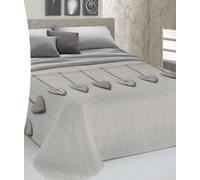 COPRILETTO ESTIVO CUORI BEIGE PENSIERI DELICATI MATRIMONIALE PIQUET DI COTONE