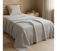 Copriletto estivo piazza e mezza in piquet di cotone GABEL HUGO grigio