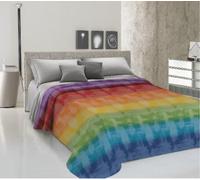 COPRILETTO ESTIVO SINGOLO ARCOBALENO BEIGE PIQUET DI COTONE MADE IN ITALY