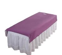Copriletto for massaggi, lenzuolo piatto, impermeabile, lavabile, morbido, for spa, clubhouse, dedicato, traspirante, con fori per i lettini da massaggio(Purple,115x200cm With Hole)