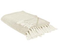 Copriletto in cotone 200 x 220 cm con frange Beige chiaro Soggiorno Camera da le