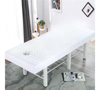 Copriletto In Cotone Lavabile Per Lettino Da Massaggio Con Foro Per Il Viso, Morbido Asciugamano Lavabile Per Lettino Da Massaggio SPA(White,80x190cm)