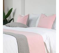 Copriletto in Lino di Cotone Due Toni di Lusso Leggero, Sciarpa per Letto Matrimoniale King Size per Casa e Hotel, Copriletto Semplice, Decorazione per Letti- Pink|| 48x180cm for 1.2m bed