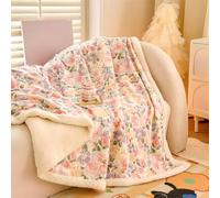 Copriletto in pelliccia sintetica, Coperta decorativa universale double face in lana di latte for tutte le stagioni, calda e soffice, morbida coperta for il letto(C,150 * 200cm)